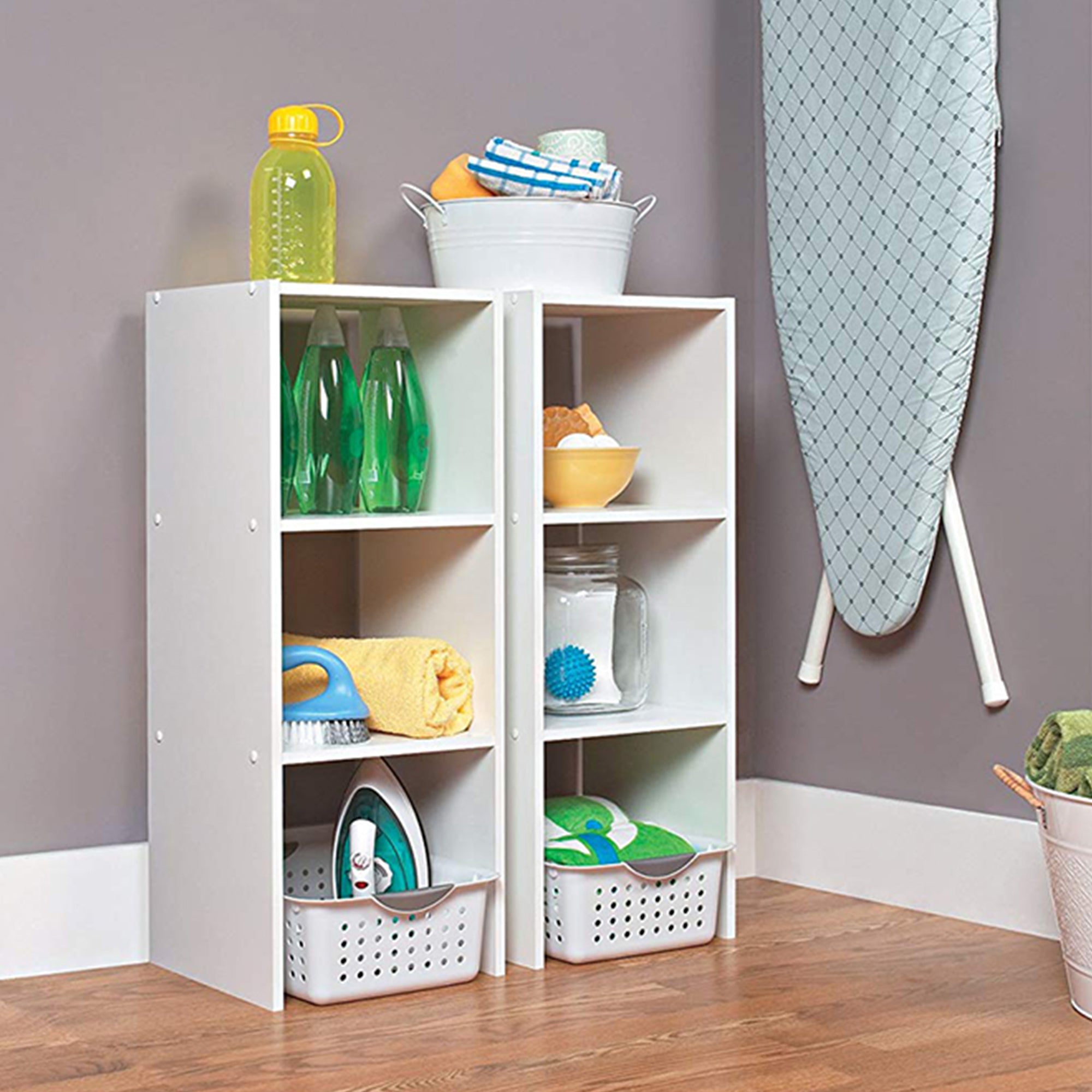 ClosetMaid Decorative Home Stackable 2-Cube Organizer Storage, White (4 Pack)