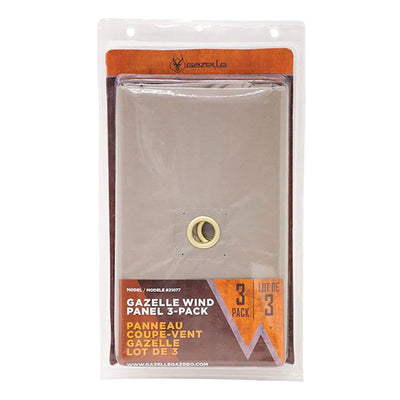 Gazelle Tents G5 4 Person Gazebo and Portable Wind Panels, Desert Sand (3 Pack) - VMInnovations