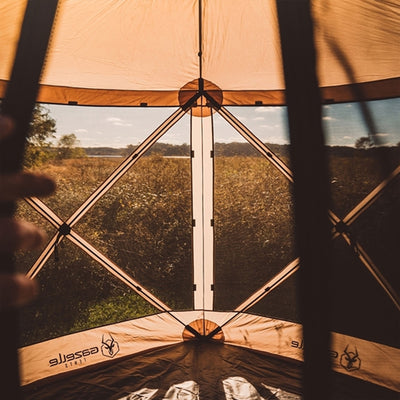 Gazelle Pop Up 4 Person Camping Gazebo Day Tent w/ Mesh Windows (Open Box) - VMInnovations