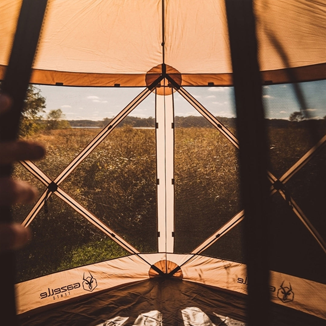 Gazelle Pop Up 4 Person Camping Gazebo Day Tent w/ Mesh Windows (Open Box) - VMInnovations