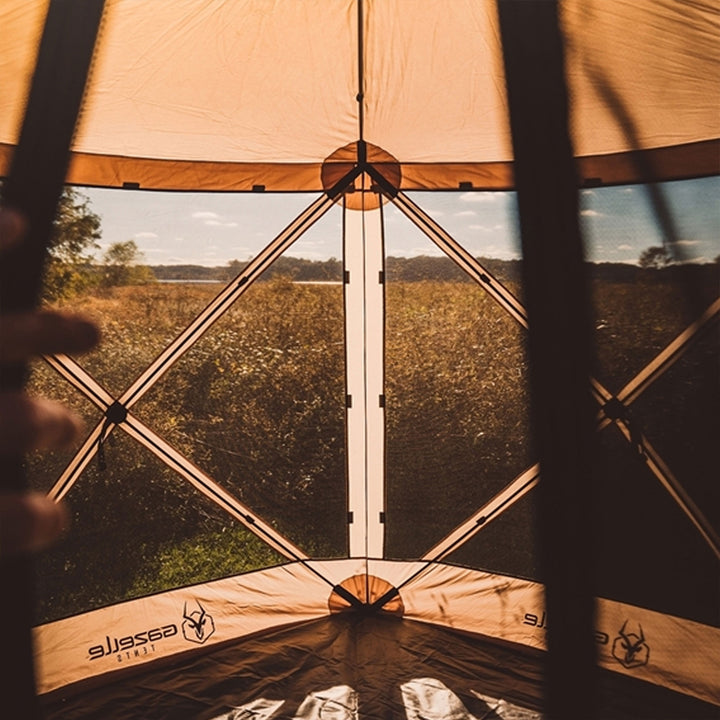 Gazelle Pop Up 4 Person Camping Gazebo Day Tent w/ Mesh Windows (Open Box) - VMInnovations