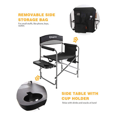 KingCamp Compact Camping Folding Chair with Side Table and Storage Pocket (Used) - VMInnovations