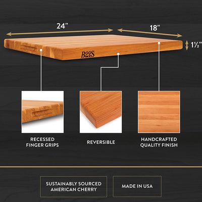 John Boos 24 x 18" Cutting Board Bundle with 3 Pack of Boos Block Mystery Oil