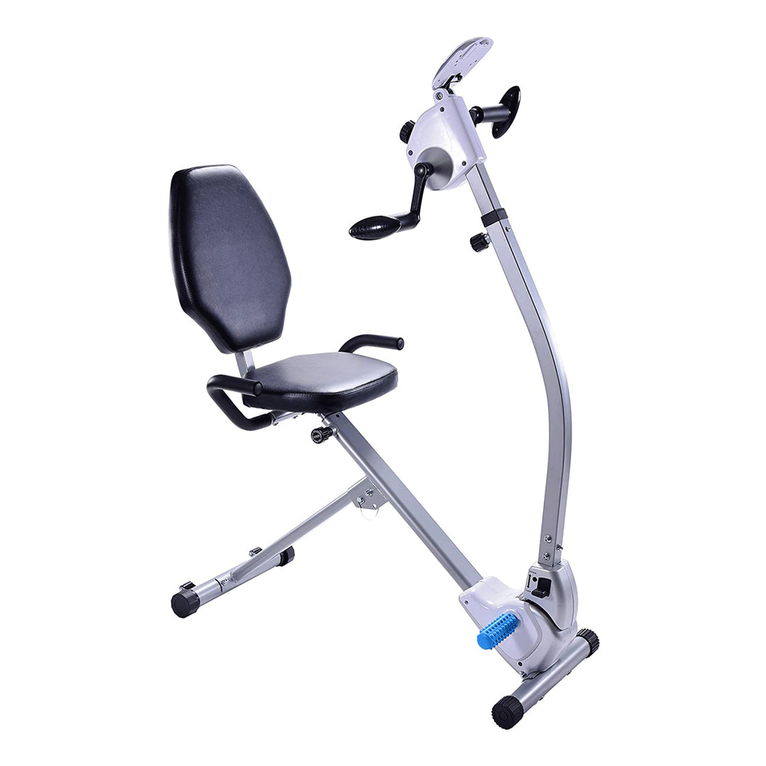 Stamina Seated Cardio Exercise Bike w/ Upper Body Exerciser, Gray (Open Box) - VMInnovations