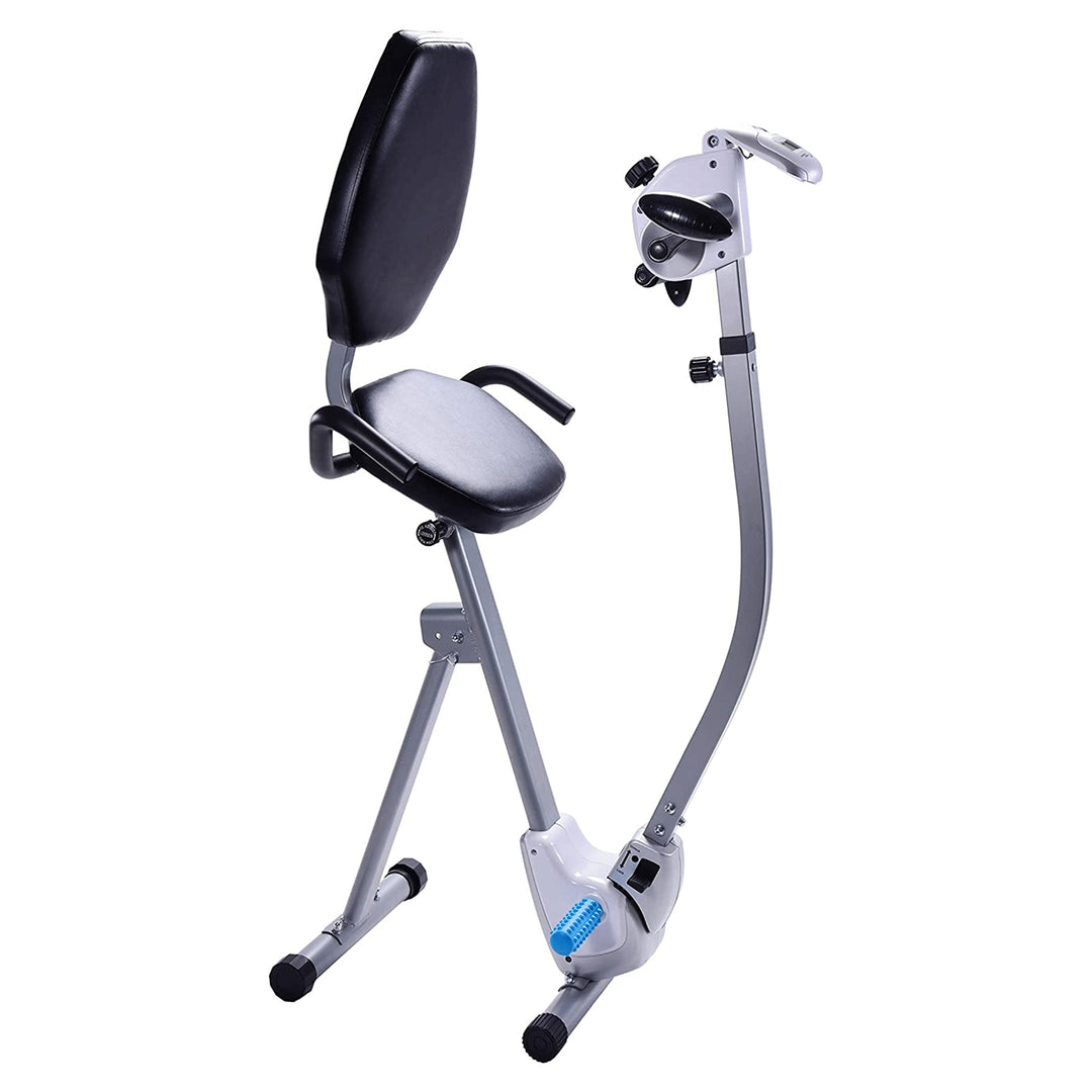 Stamina Upright Seated Indoor Cardio Exercise Bike w/ Upper Body Exerciser, Gray