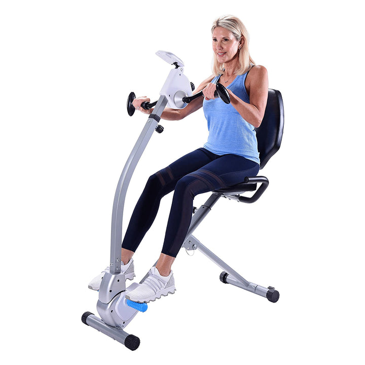 Stamina Upright Seated Indoor Cardio Exercise Bike w/ Upper Body Exerciser(Used)