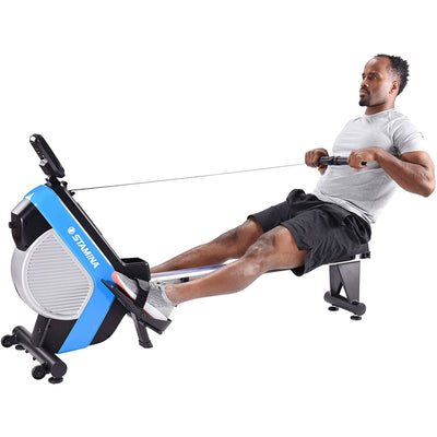 Stamina Cardio DT Plus Air Rowing Workout Machine w/ LCD Display Blue (Open Box) - VMInnovations