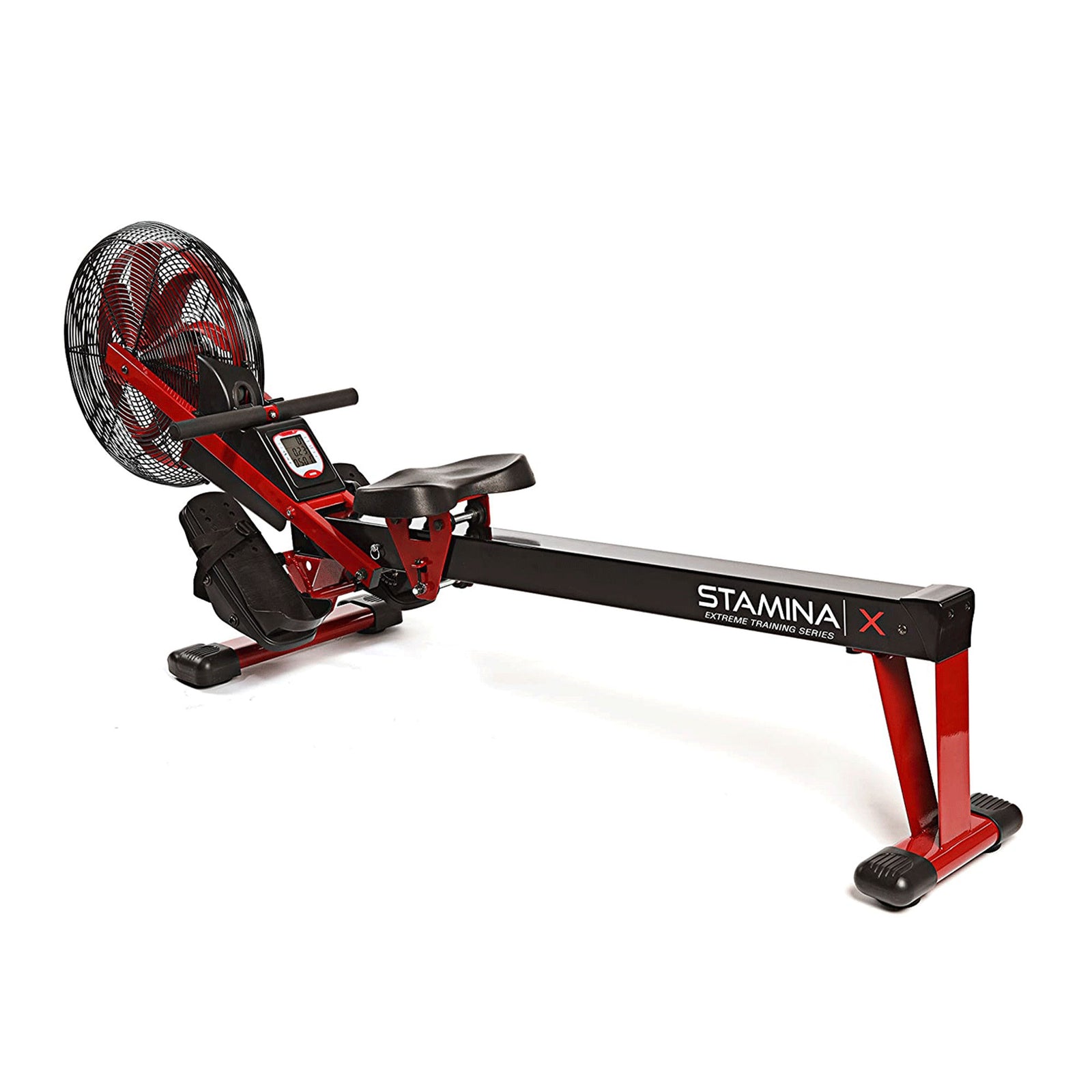 Stamina Cardio Exercise Foldable X Air Rower Rowing Machine w/ LCD Display, Red - VMInnovations