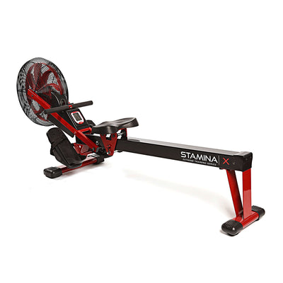 Stamina Cardio Exercise Foldable X Air Rower Rowing Machine w/ LCD Display, Red
