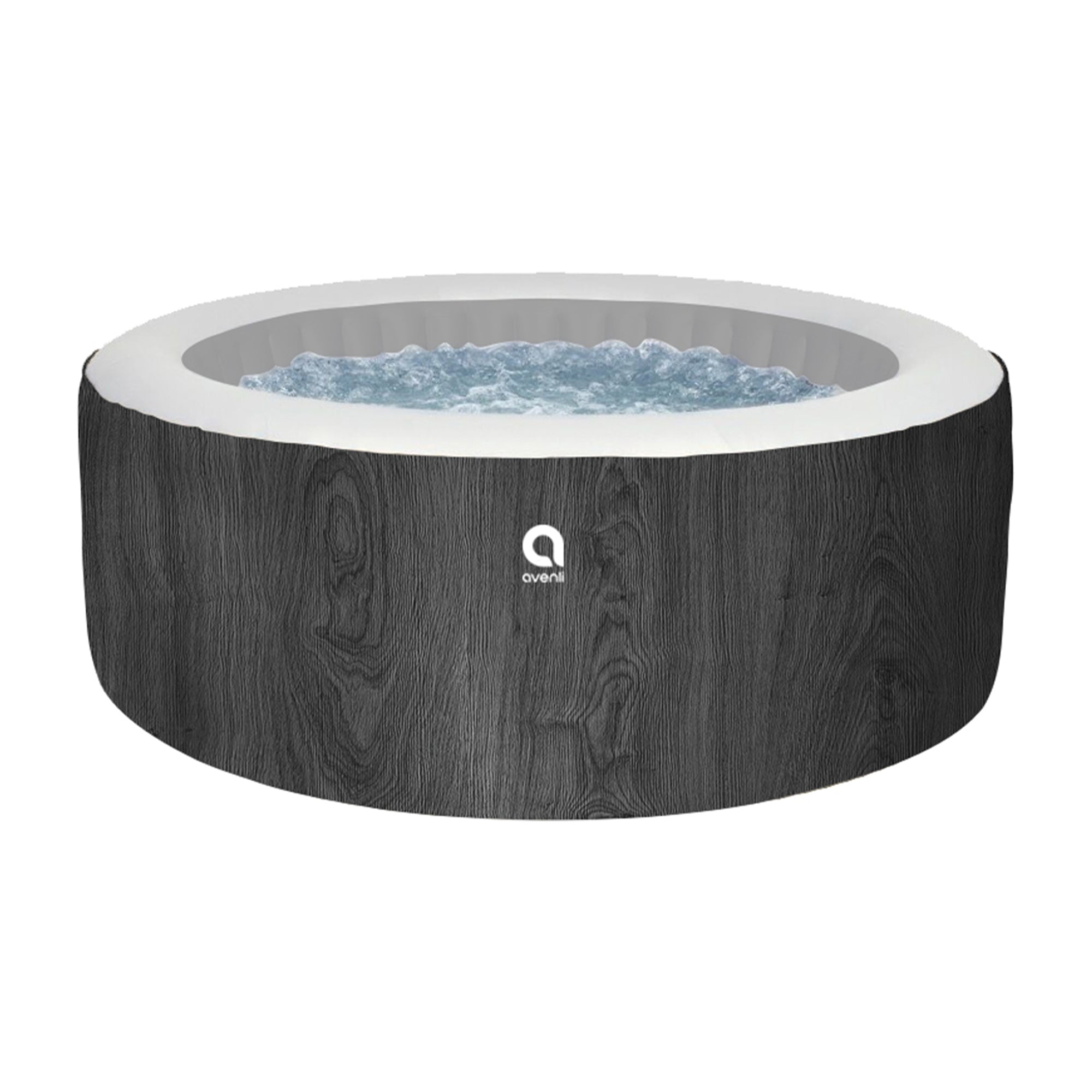 JLeisure Avenli 1,200 Liter 63 inch 6 Person Inflatable Round Hot Tub Spa, Black