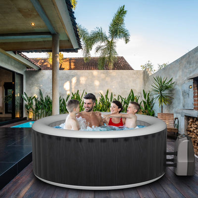 JLeisure Avenli 1,200 Liter 63 inch 6 Person Inflatable Round Hot Tub Spa, Black