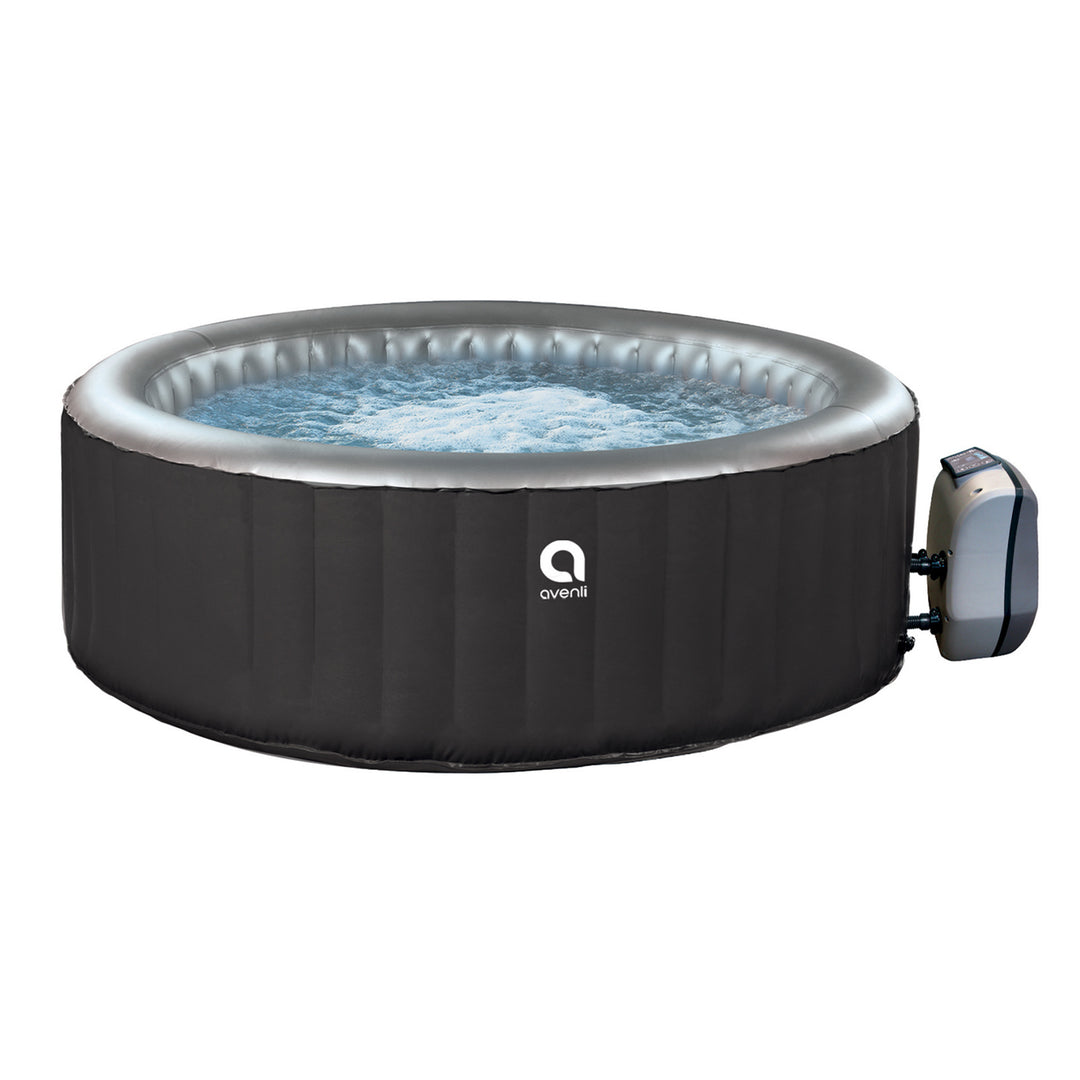 JLeisure Avenli 49 inch 3 Person Inflatable Round Hot Tub Spa, Black (Open Box)