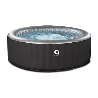 JLeisure Avenli 49 inch 3 Person Inflatable Round Hot Tub Spa, Black (Open Box)