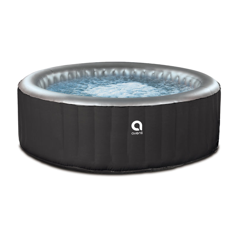 JLeisure Avenli 686 Liter 49 inch 3 Person Inflatable Round Hot Tub Spa, Black