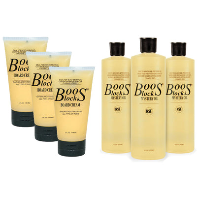 John Boos Block Wooden Board Natural Moisture Cream and Mystery Oil (6 Pack)
