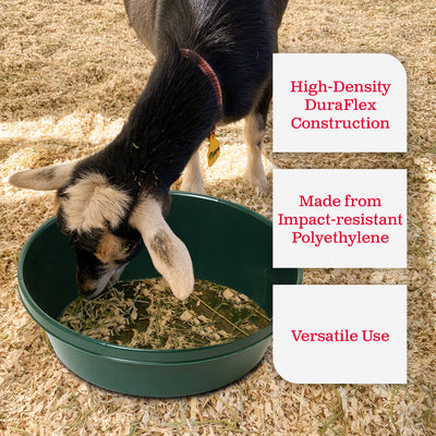 Little Giant 3 Gal Plastic Flat Farm Livestock Feed Utility Pan Green (Open Box) - VMInnovations