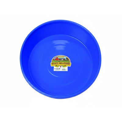 Little Giant 3 Gallon Durable Plastic Flat Farm Livestock Feed Utility Pan, Blue