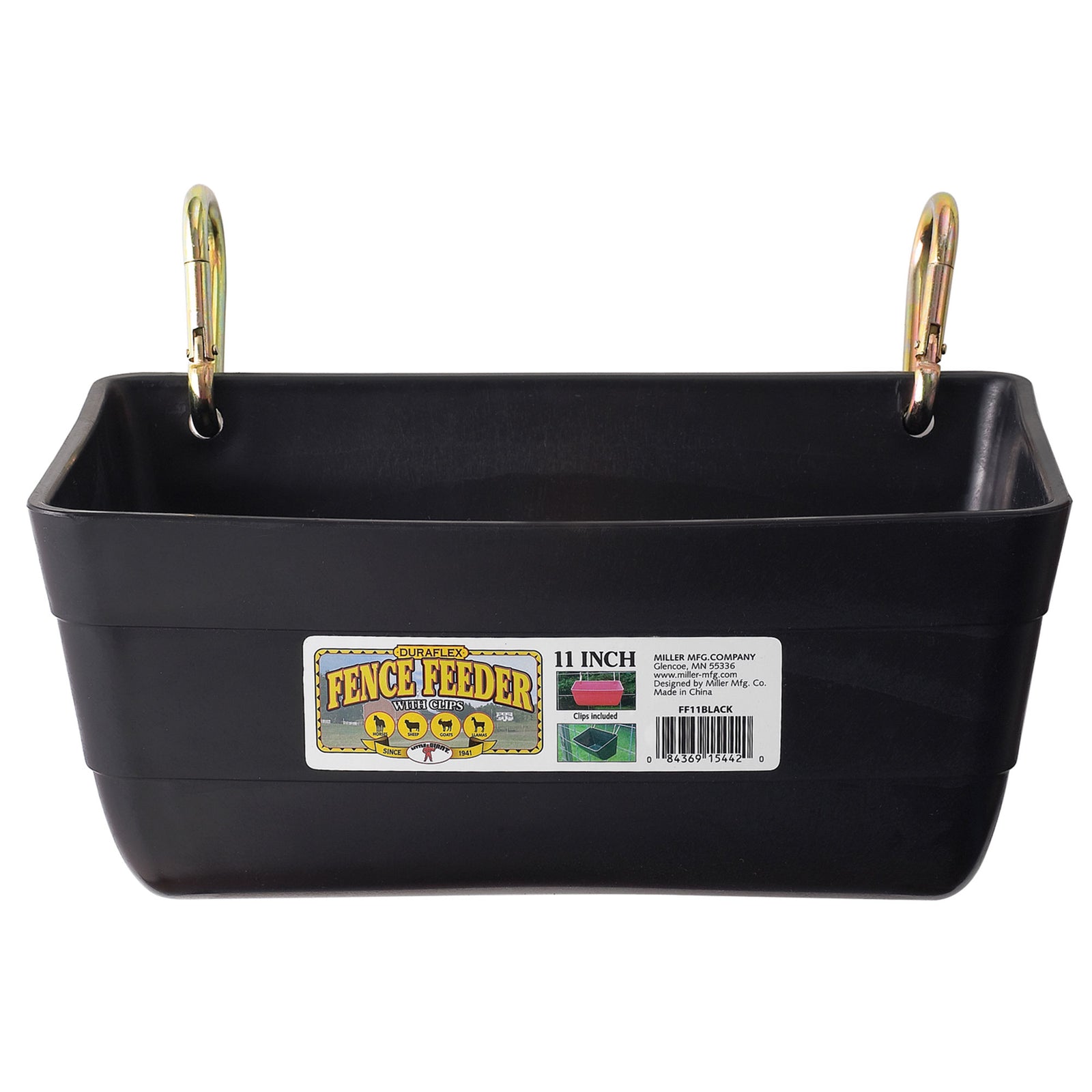 Little Giant FF11RED 4.5 Quart Heavy Duty Feed Trough Bucket Fence Feeder, Black - VMInnovations