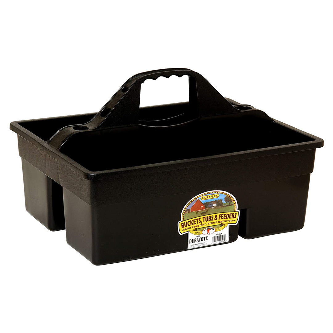 DuraTote Tote Box Storage Organizer with Carrying Handle, Black (Open Box) - VMInnovations