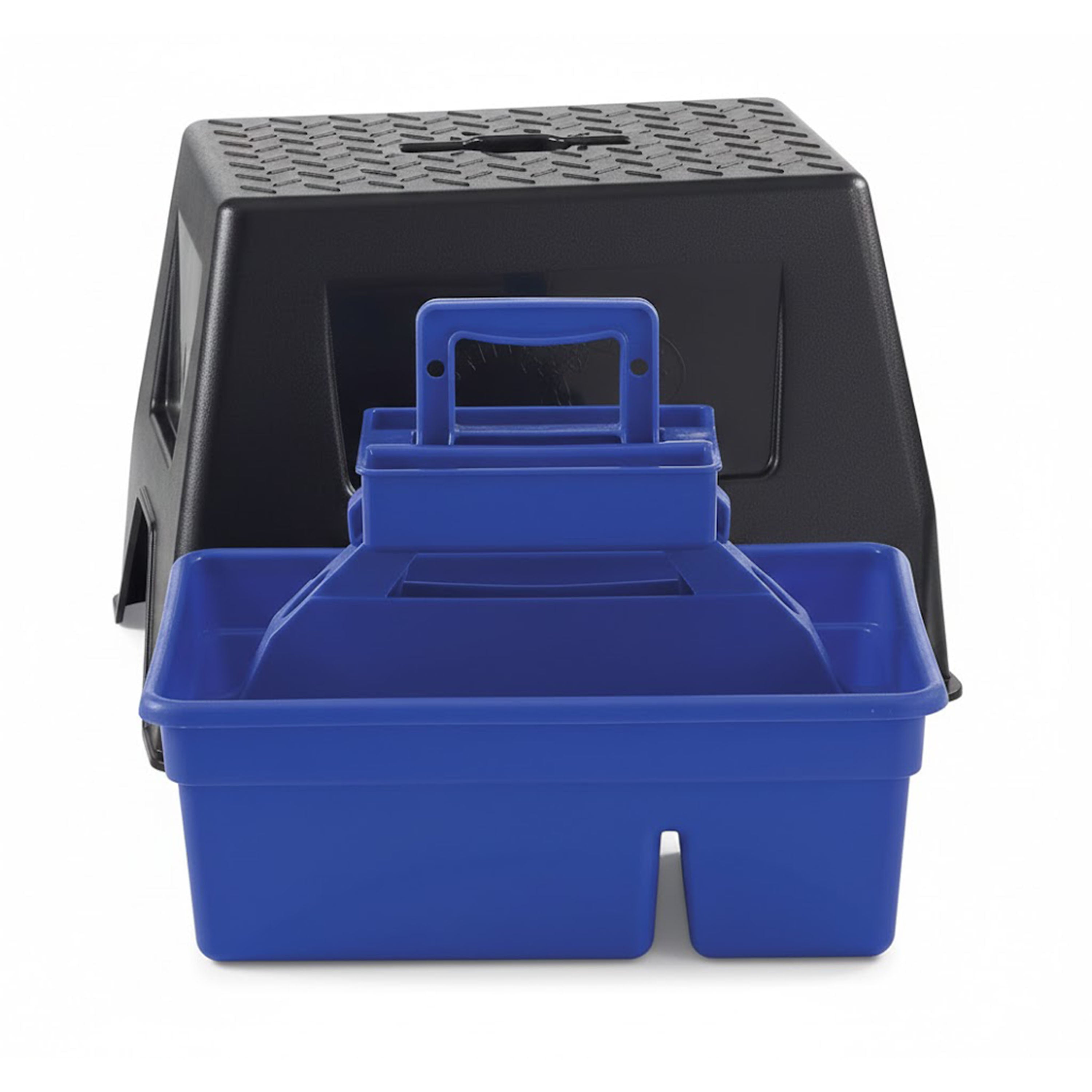 Little Giant DuraTote Stable Stool and Tote Box with Carrying Handle, Blue - VMInnovations