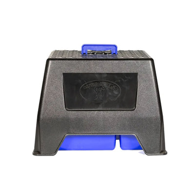 Little Giant DuraTote Stable Stool and Tote Box with Carrying Handle, Blue - VMInnovations