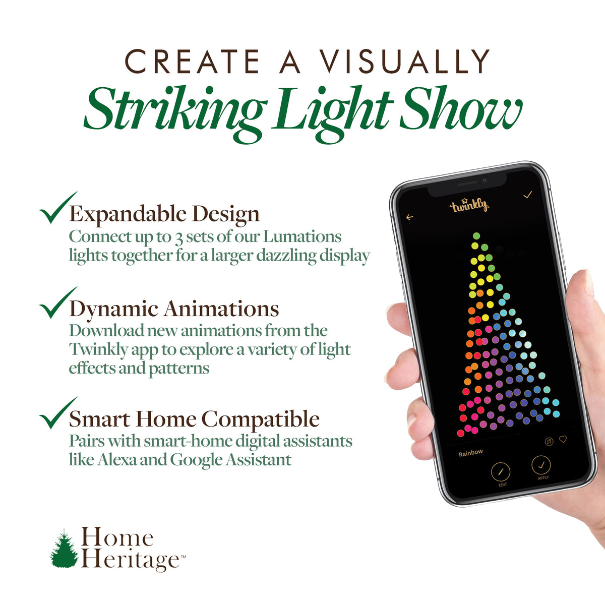 Lumations Twinkly App Controlled Dome Straight Lights, 50, Multi Color (Used)