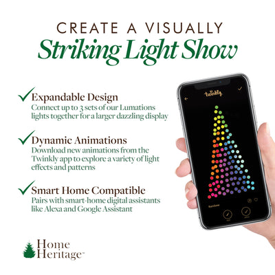 Lumations Twinkly App Controlled Dome Straight Lights, 50, Multi Color (Used)
