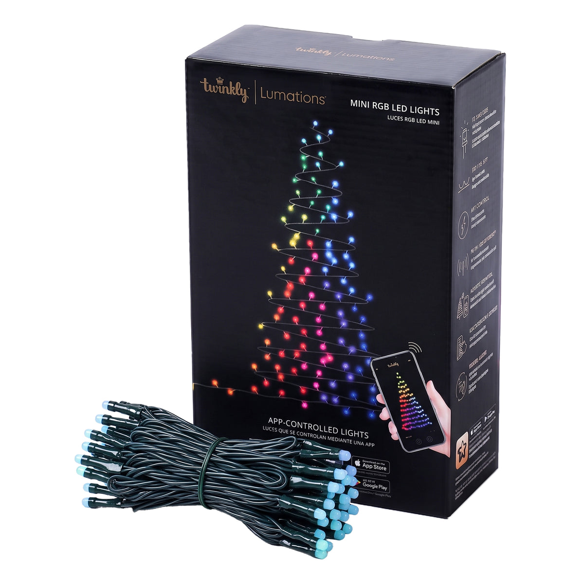 Lumations App Controlled Wrapped Dome Straight Lights, 50Multi Color (For Parts)