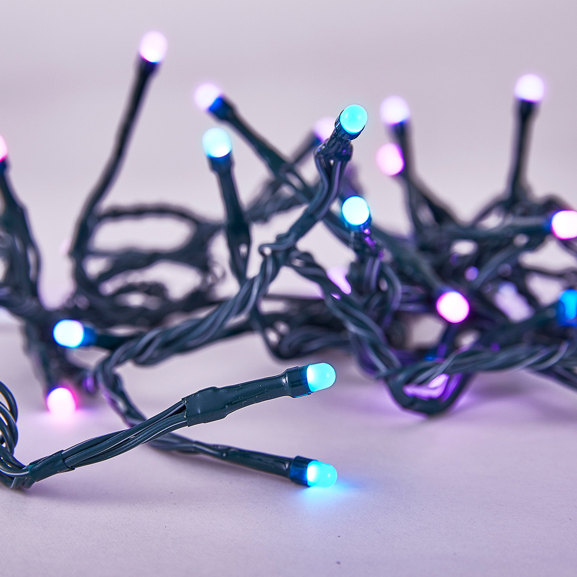 Home Heritage 16.3' Wrapped Dome Holiday Lights, App Control, 50 RGB LEDs,2 Pack