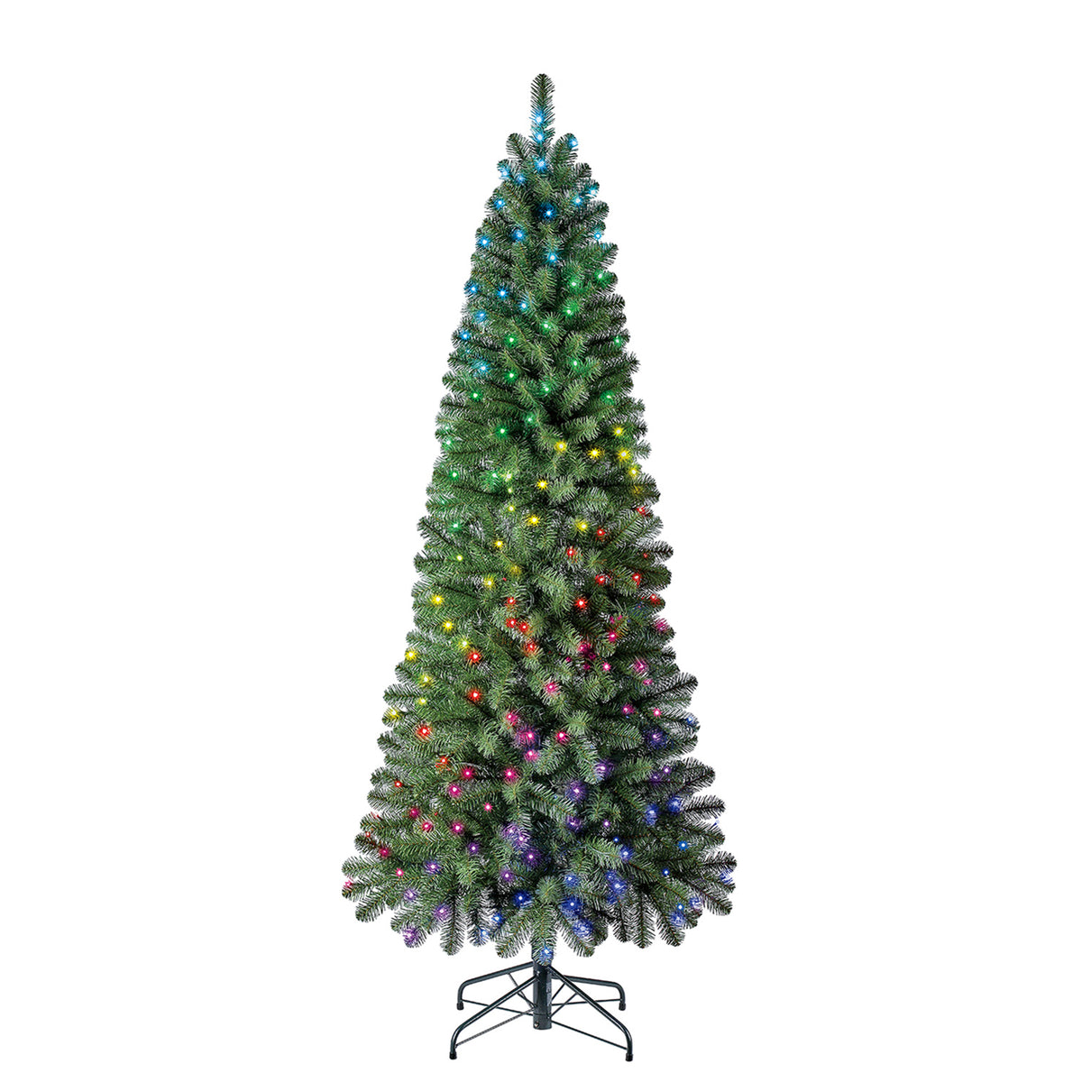 Home Heritage 7' Twinkly Pencil Pine Prelit Artificial Christmas Tree 210 Lights