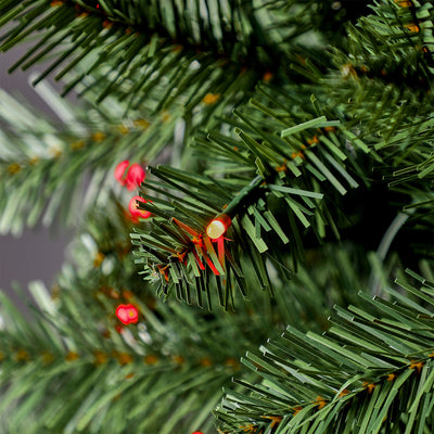 Home Heritage 7' Twinkly Pencil Pine Prelit Artificial Christmas Tree 210 Lights