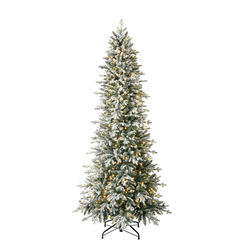 Home Heritage Snowy Redwood Pine 7.5 Ft Prelit Artificial Christmas Tree w/ LEDs