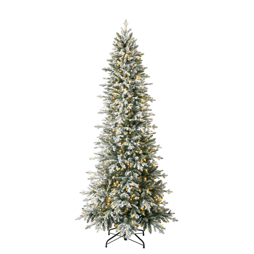 Home Heritage Snowy Redwood Pine 7.5 Ft Prelit Artificial Christmas Tree w/ LEDs - VMInnovations