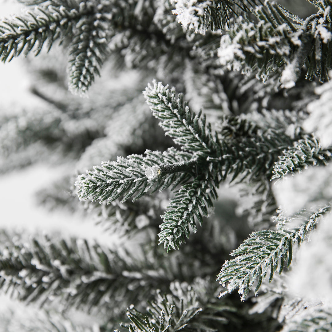 Home Heritage Snowy Redwood Pine 7.5 Ft Prelit Artificial Christmas Tree w/ LEDs - VMInnovations