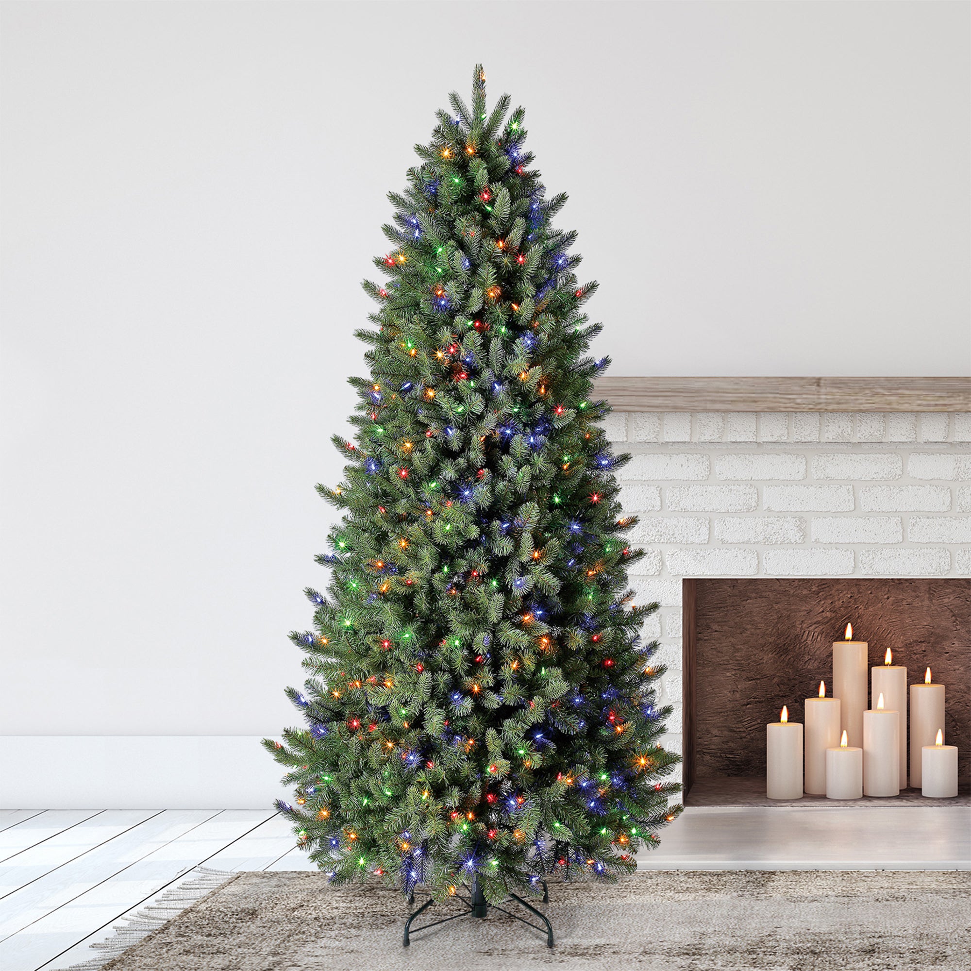 Evergreen Classics 7.5 Ft Vermont Spruce Tree, 600 Remote LED Lights (Used) - VMInnovations