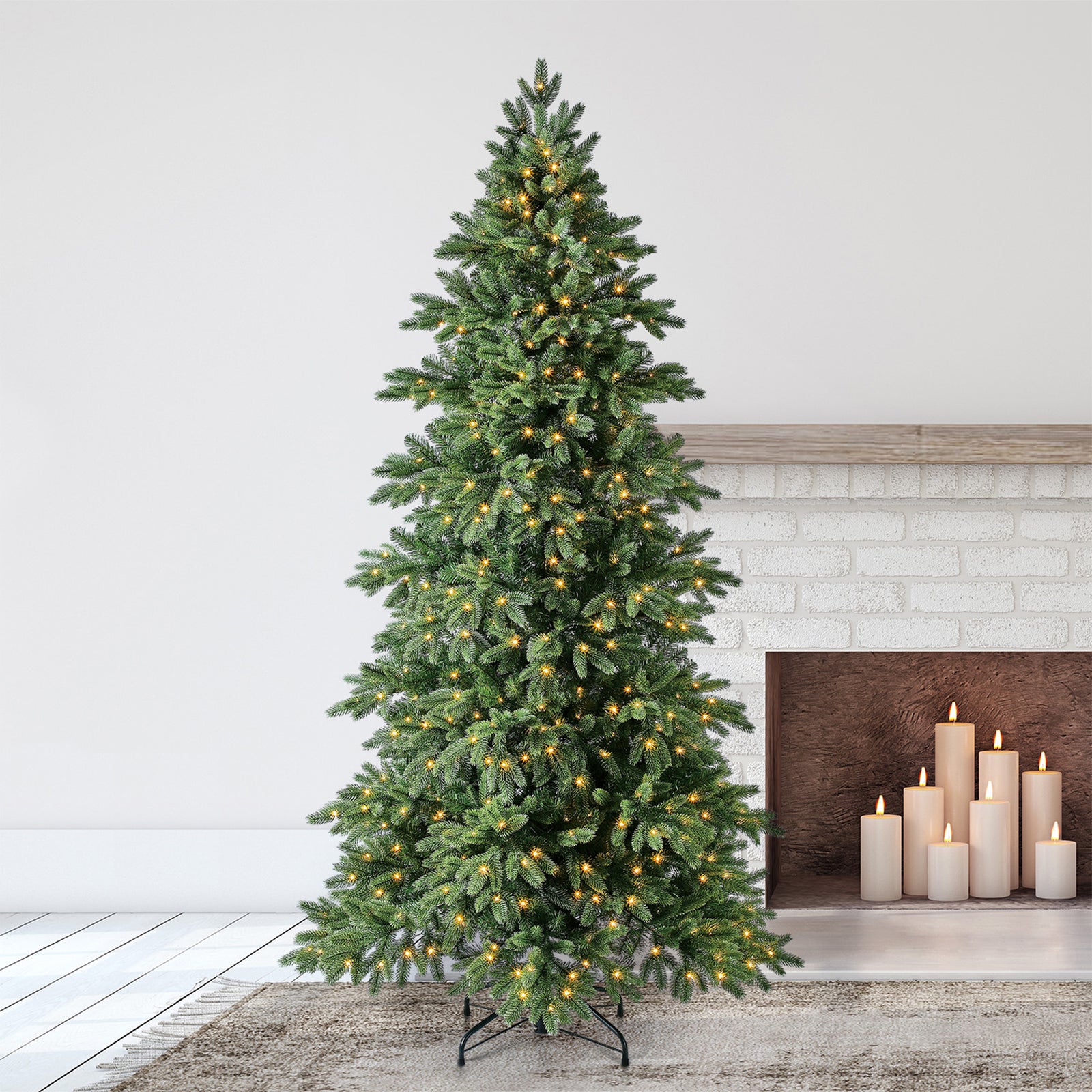 Home Heritage Virginia Fir 7.5 Ft Artificial Christmas Tree, Prelit w/ 700 LEDs - VMInnovations