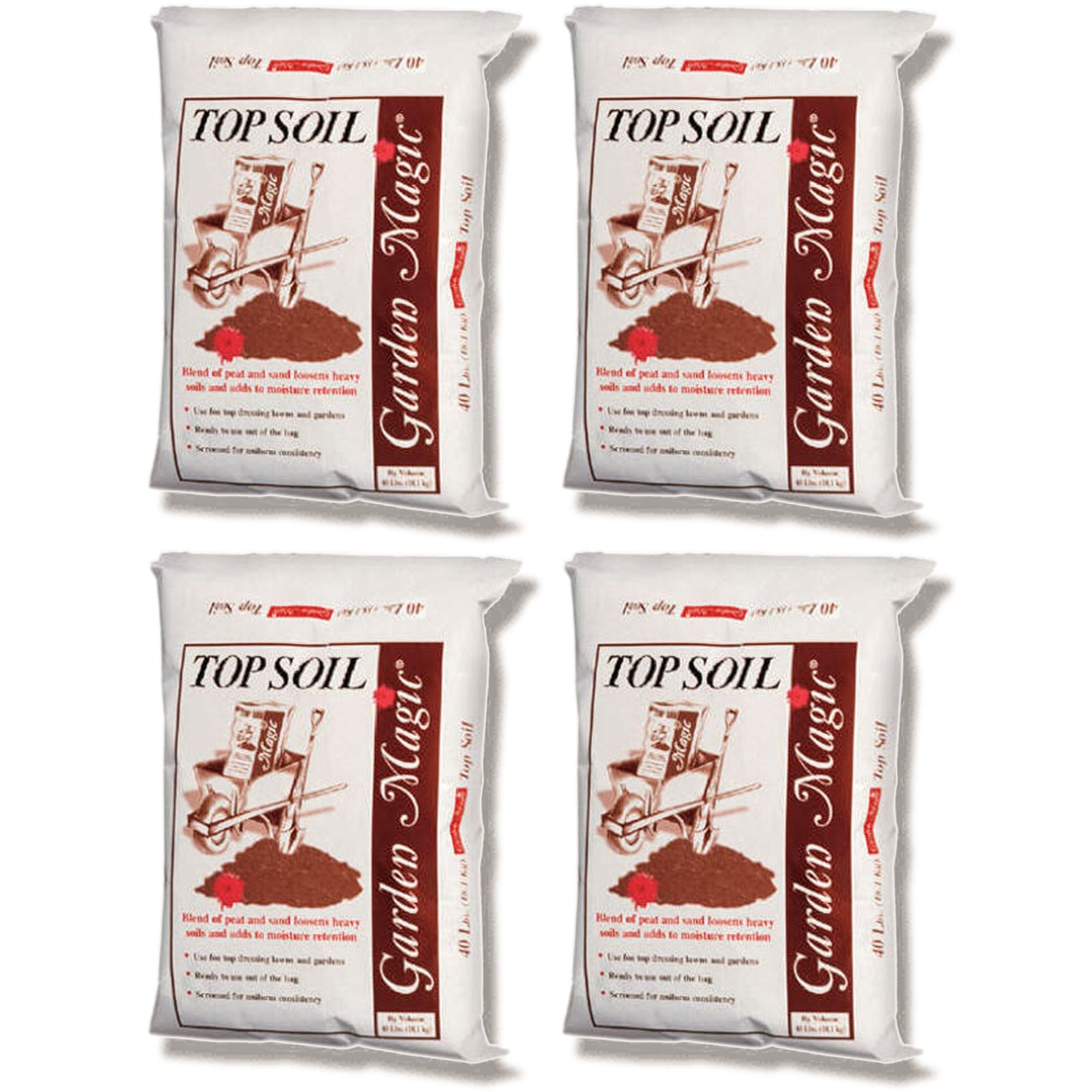 Michigan Peat Garden Magic Organic Planting Potting Soil, 40 Pound Bag (4 Pack) - VMInnovations