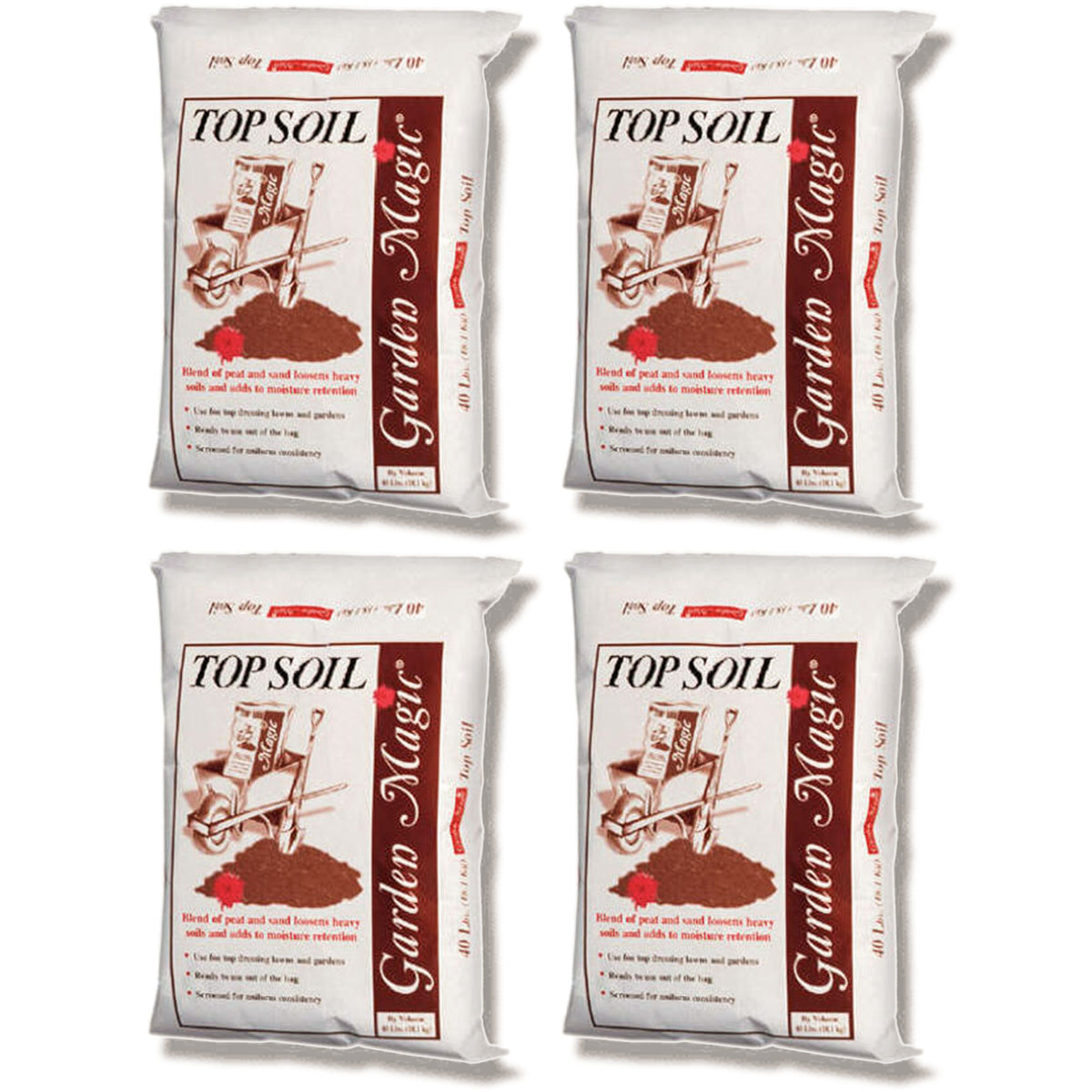 Michigan Peat Garden Magic Organic Planting Potting Soil, 40 Pound Bag (4 Pack)