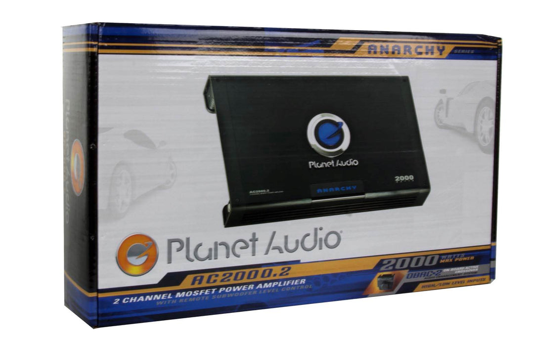 Planet Audio AC2000.2 2000-Watt 2 Channel A/B Car Audio Amplifier with Remote