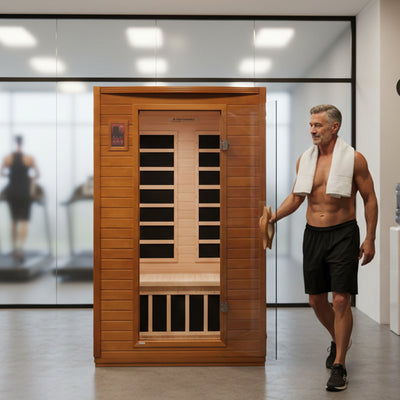 Dynamic Saunas Andora 2-Person Low EMF FAR Infrared Sauna, Canadian Hemlock Wood