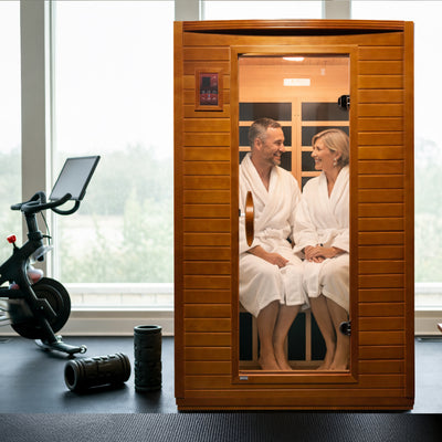 Dynamic Saunas Andora 2-Person Low EMF FAR Infrared Sauna, Canadian Hemlock Wood