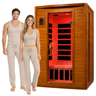 Dynamic Saunas Andora 2-Person Low EMF FAR Infrared Sauna, Canadian Hemlock Wood
