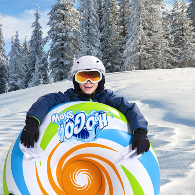 H2OGO! Snow 36" Winter Swirl Colorful 1 Person Inflatable Snow Tube Saucer Sled