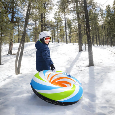 H2OGO! Snow 36" Winter Swirl 1 Person Inflatable Snow Tube Saucer Sled (Used)