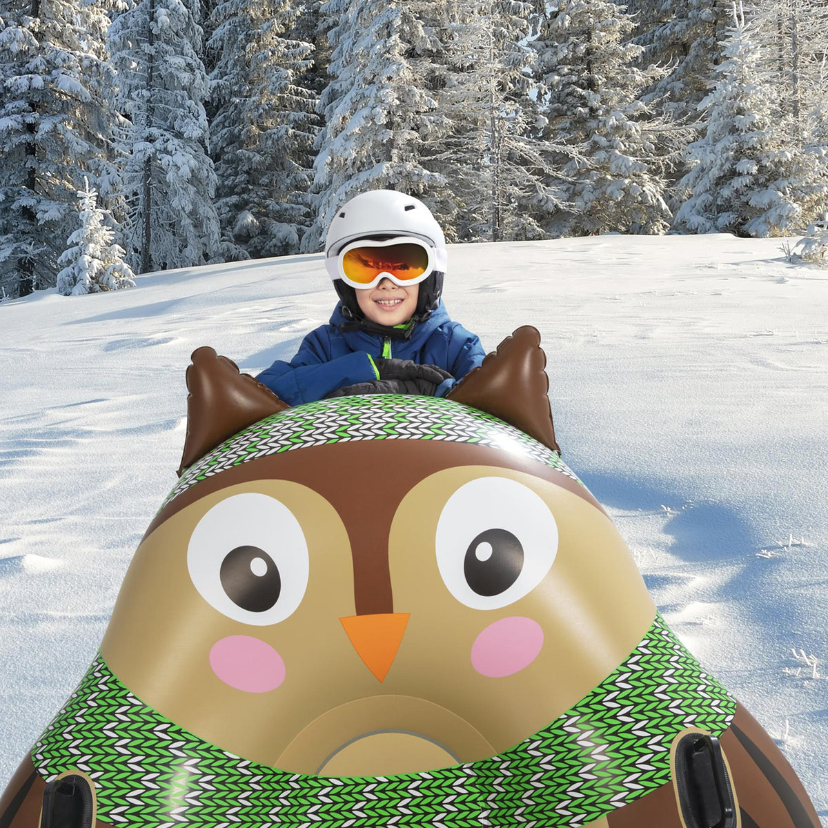 H2OGO! Snow 50 x 48" Oakley the Owl 1 Person Inflatable Winter Snow Tube Sled