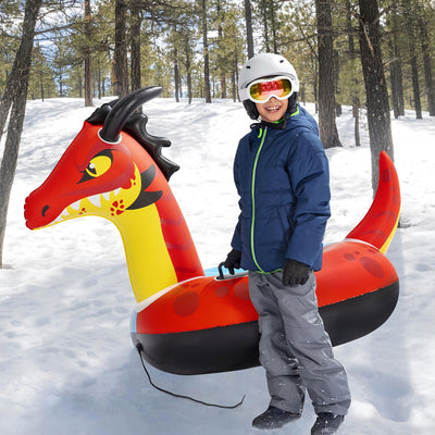 H2OGO! 56 x 38 Inch Dragon Fury Kids Winter Snow Sled Tube for Ages 6 and Up