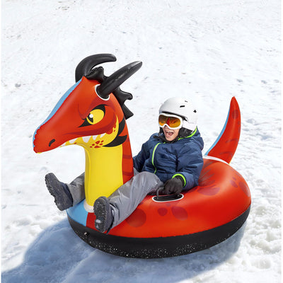 H2OGO! 56 x 38 Inch Dragon Fury Kids Winter Snow Sled Tube for Ages 6 and Up