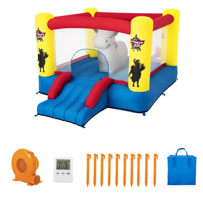 Bestway Brave the Bull Kids Inflatable Bouncer House and Slide (Open Box)