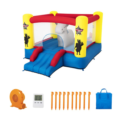 Bestway Brave the Bull Indoor or Outdoor Inflatable Bounce House with Air Blower