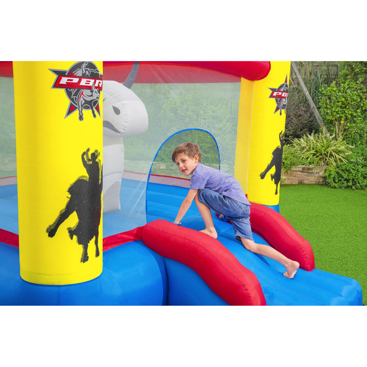 Bestway Brave the Bull Indoor or Outdoor Inflatable Bounce House with Air Blower - VMInnovations